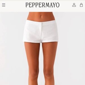 Peppermayo Exclusive - Coastline Mini Shorts - White